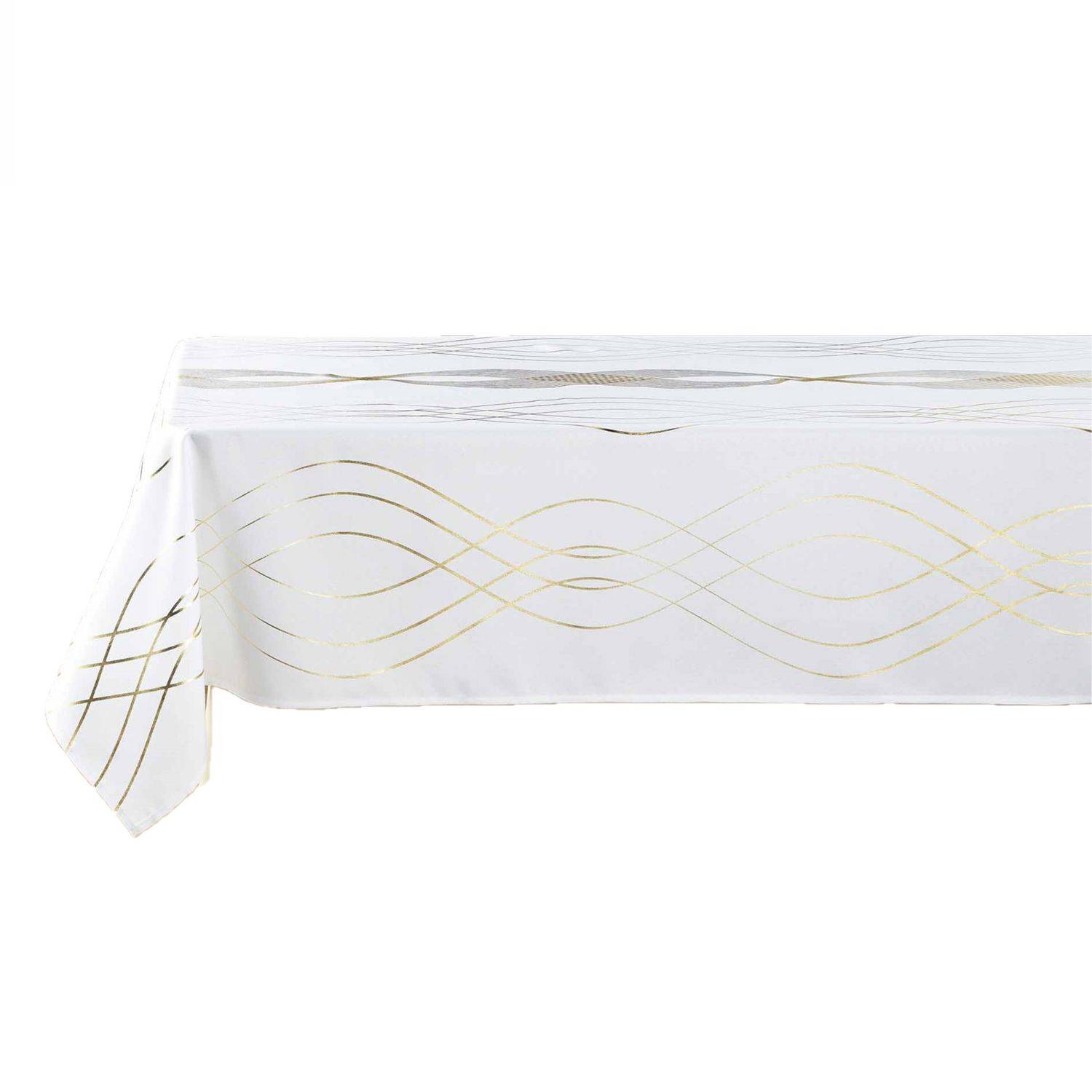 Sans Marque - Nappe rectangulaire antitache et infroissable Rêve d'or - Douceur d'intérieur - Image 1