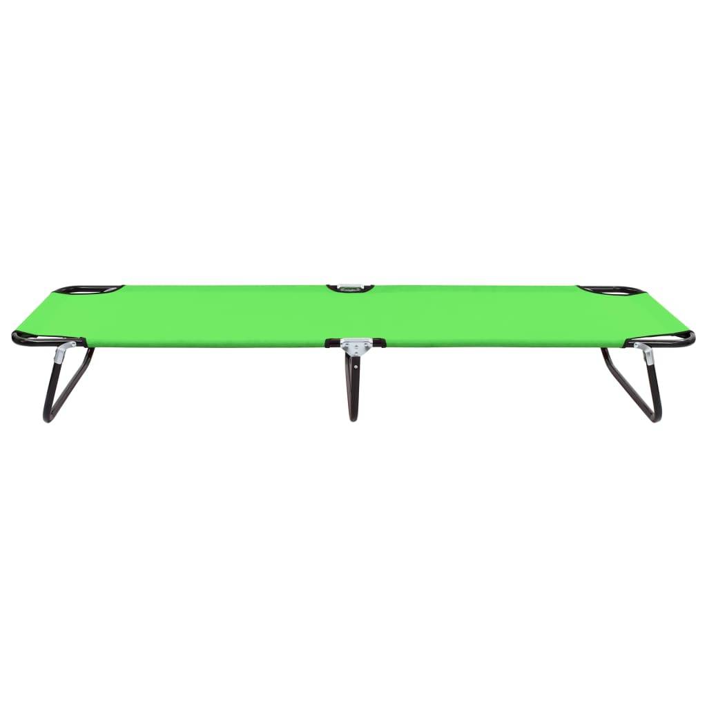 Helloshop26 - Transat chaise longue bain de soleil lit de jardin terrasse meuble d'extérieur pliable acier vert - Image 2