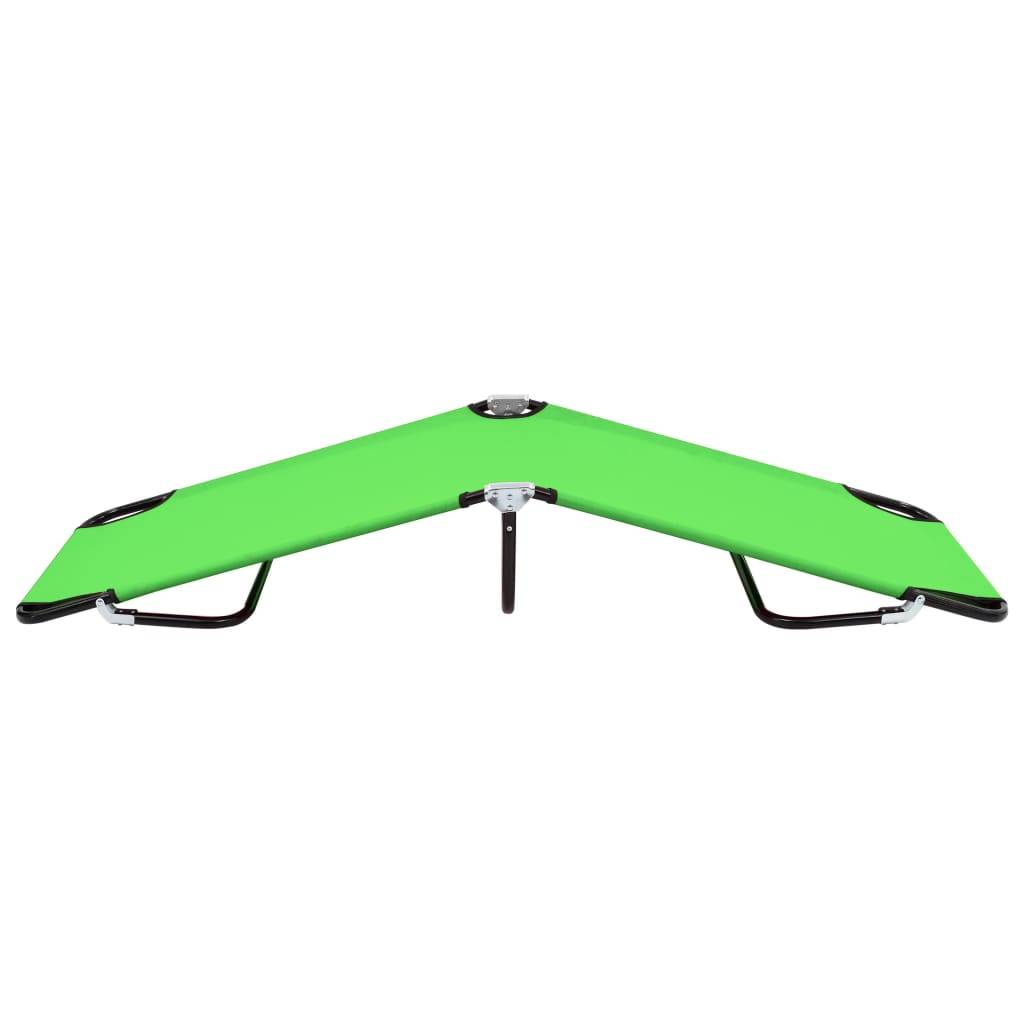 Helloshop26 - Transat chaise longue bain de soleil lit de jardin terrasse meuble d'extérieur pliable acier vert - Image 3