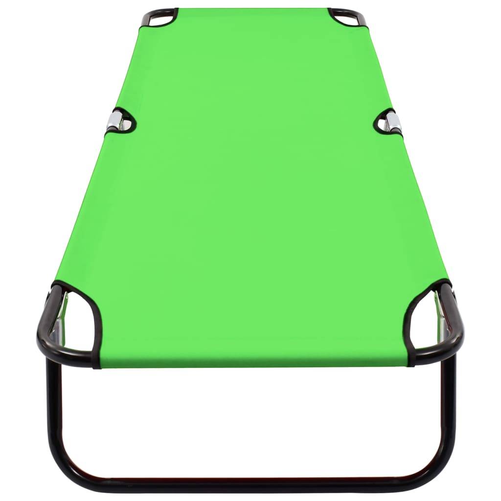 Helloshop26 - Transat chaise longue bain de soleil lit de jardin terrasse meuble d'extérieur pliable acier vert - Image 5