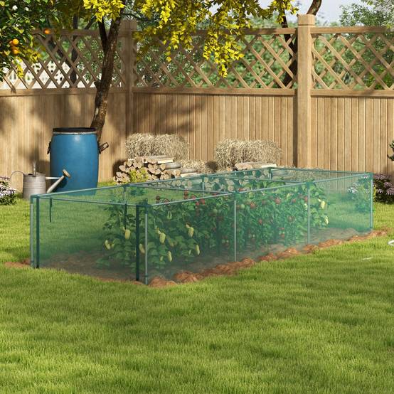Serre de jardin tomates HDPE potager protection intempéries porte zippée 373x125cm vert - ComfortXL Outdoor Living - Image 3