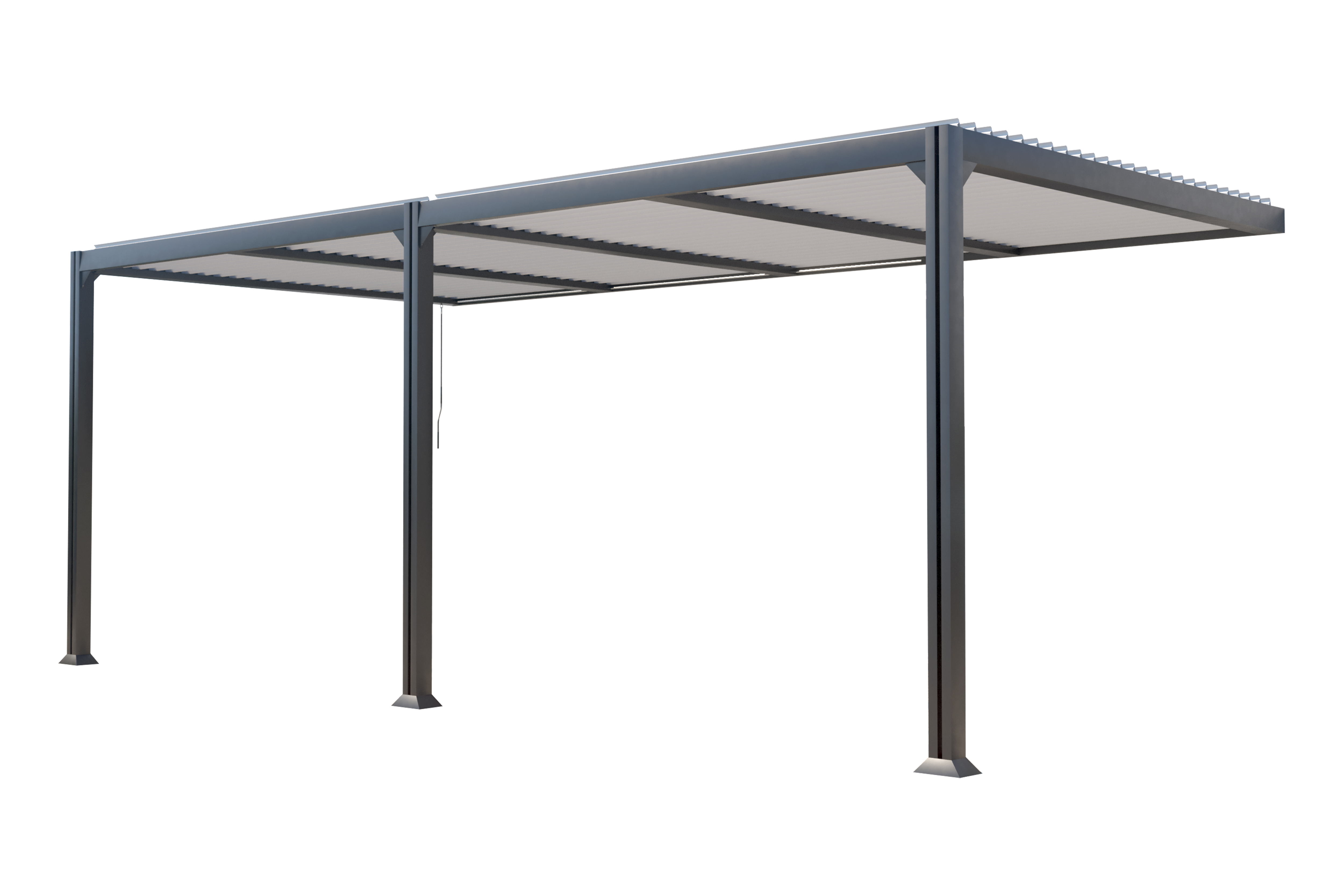 Couleurs du monde - Pergola adossée Seattle 3x6 m lames orientables alu gris anthracite – Couleurs du Monde - Image 4