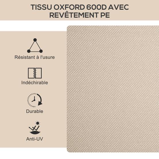 Chaise de camping pliante acier et tissu Oxford kaki 54 x 59 x 78 cm - PANGIVO - Image 8