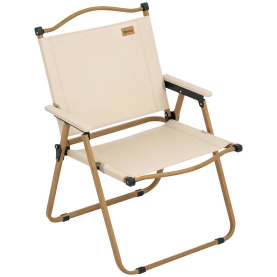 Chaise de camping pliante acier et tissu Oxford kaki 54 x 59 x 78 cm - PANGIVO - Image 1