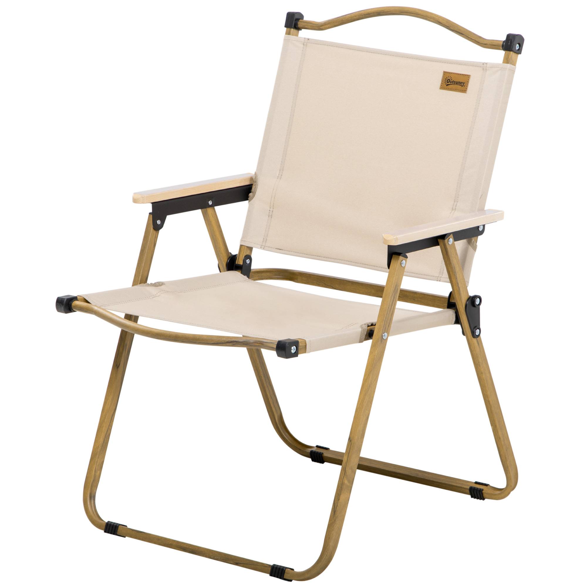 Chaise de camping pliante acier et tissu Oxford kaki 54 x 59 x 78 cm - PANGIVO - Image 2