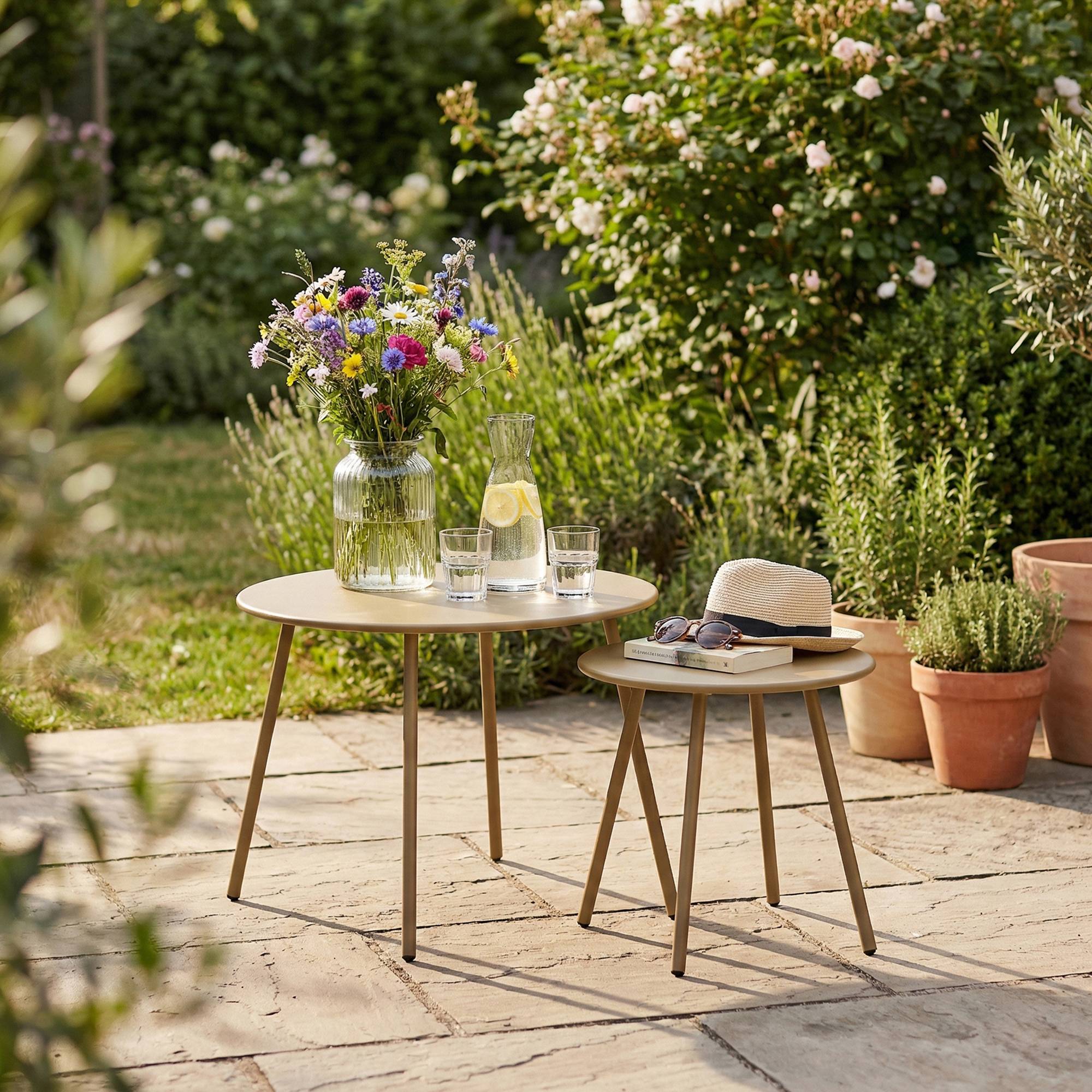 Ensemble de meubles de jardin Kivanta 5 pièces beige [en.casa] - Image 4