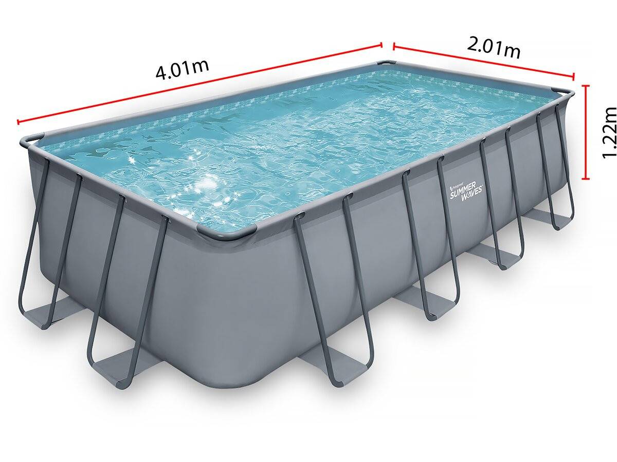Piscine Tubulaire Grise - "ludo 2" - 4,01 X 2,01 X 1,22 M - Filtration à Sable 2.5 M³/h -habitat Et Jardin - Image 4