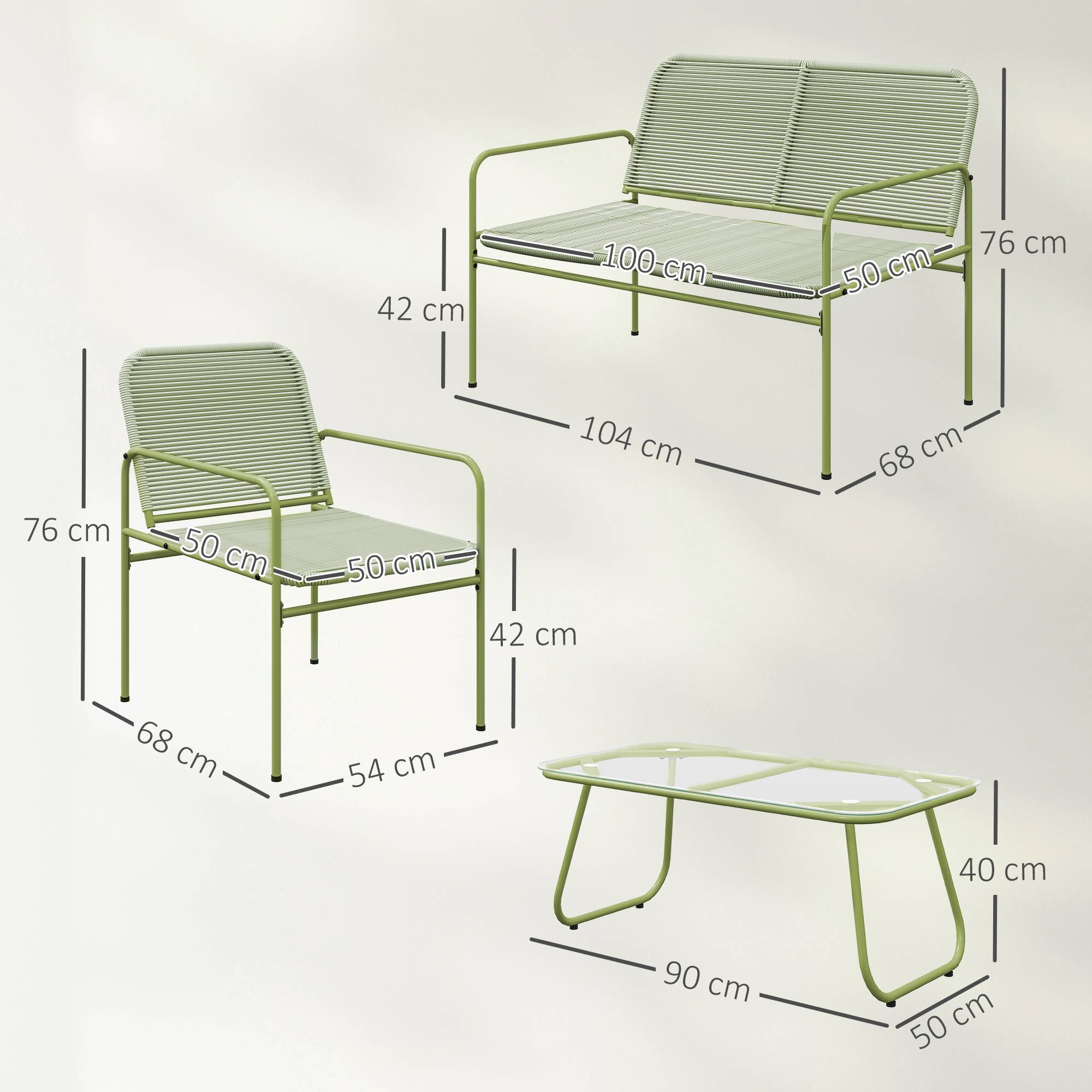 Salon de Jardin Extérieur pour 6 Personnes, Table de Patio Effet Bois et Chaises avec Assise en Maille Respirante - Image 5