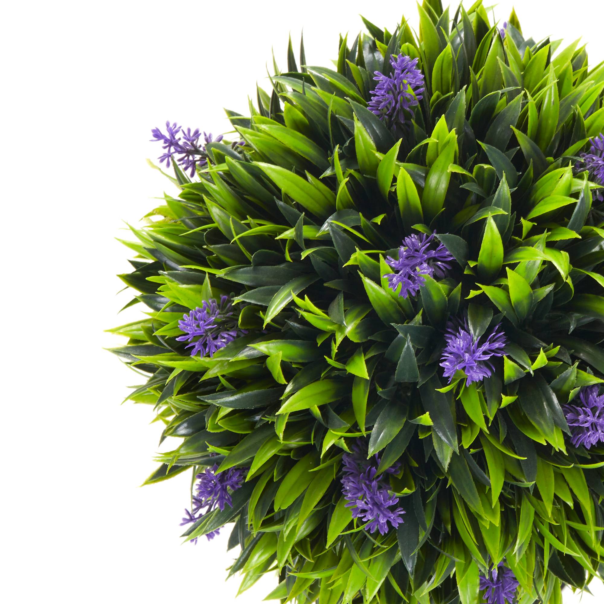 Lot de 2 plantes Artificielles avec fleurs de lavande, tronc et pot inclus - hauteur 60 cm vert - Image 10