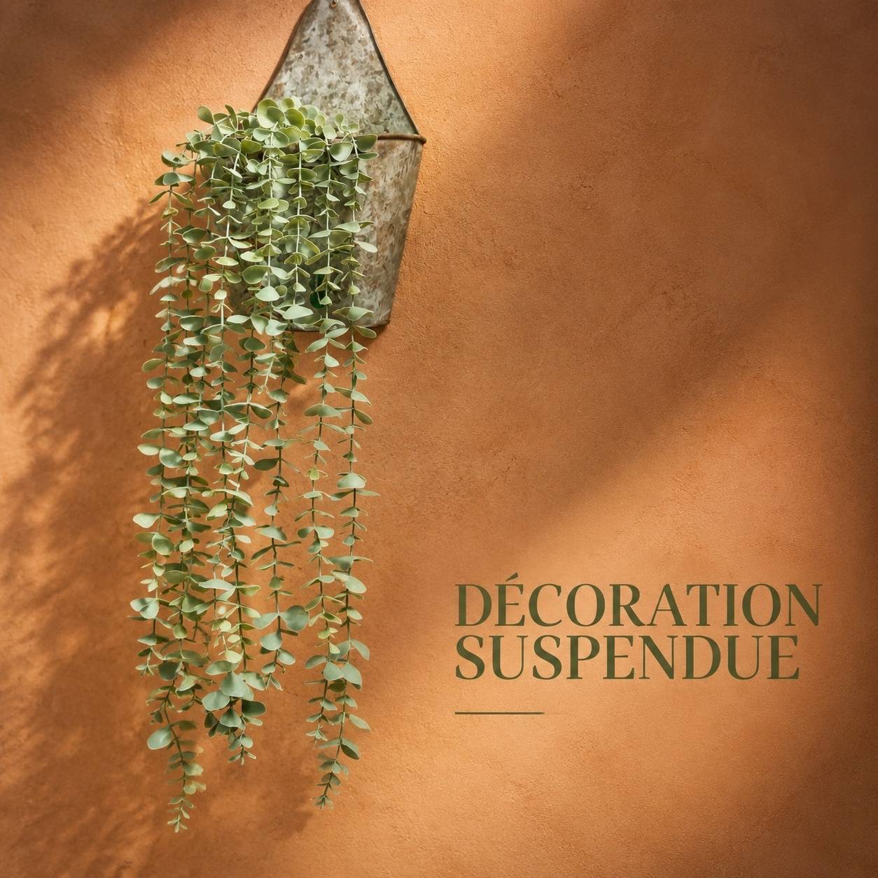 Plante Artificielle Suspendue Eucalyptus Pot Noir Décoration Intérieure Chambre Salle de Bain - Image 4