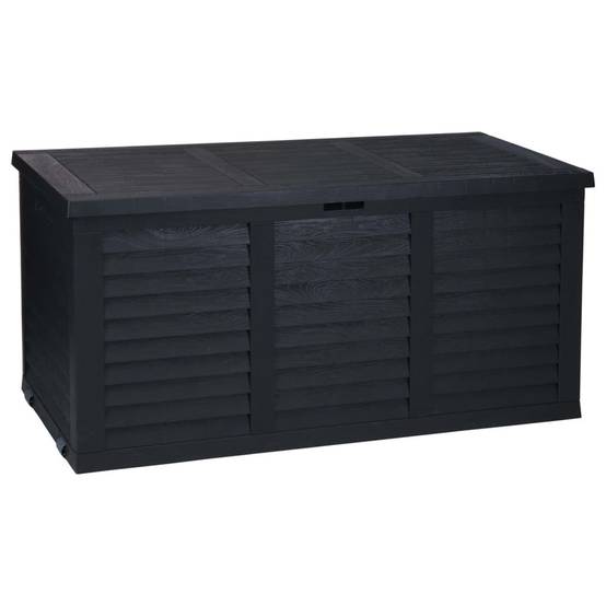 Boîte de rangement de jardin avec roue 300 litres gris foncé