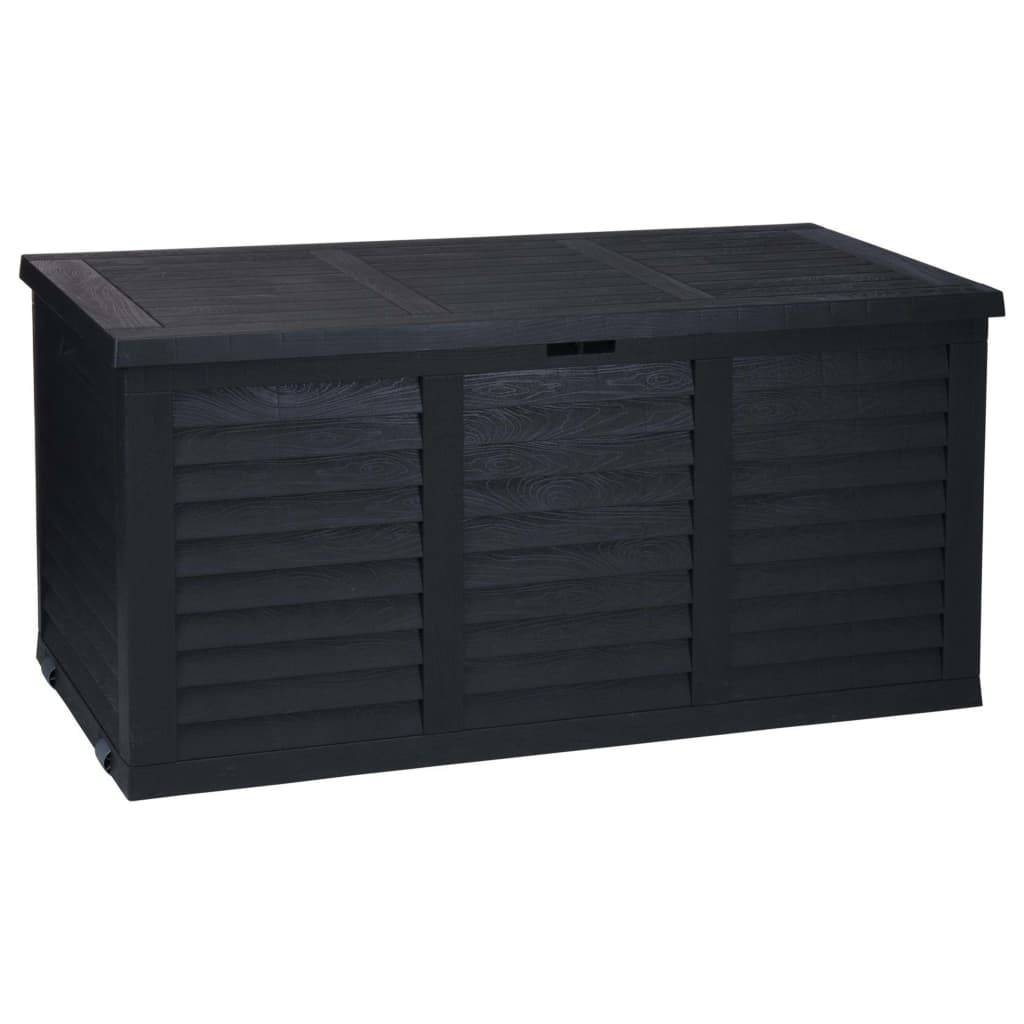 Boîte de rangement de jardin avec roue 300 litres gris foncé