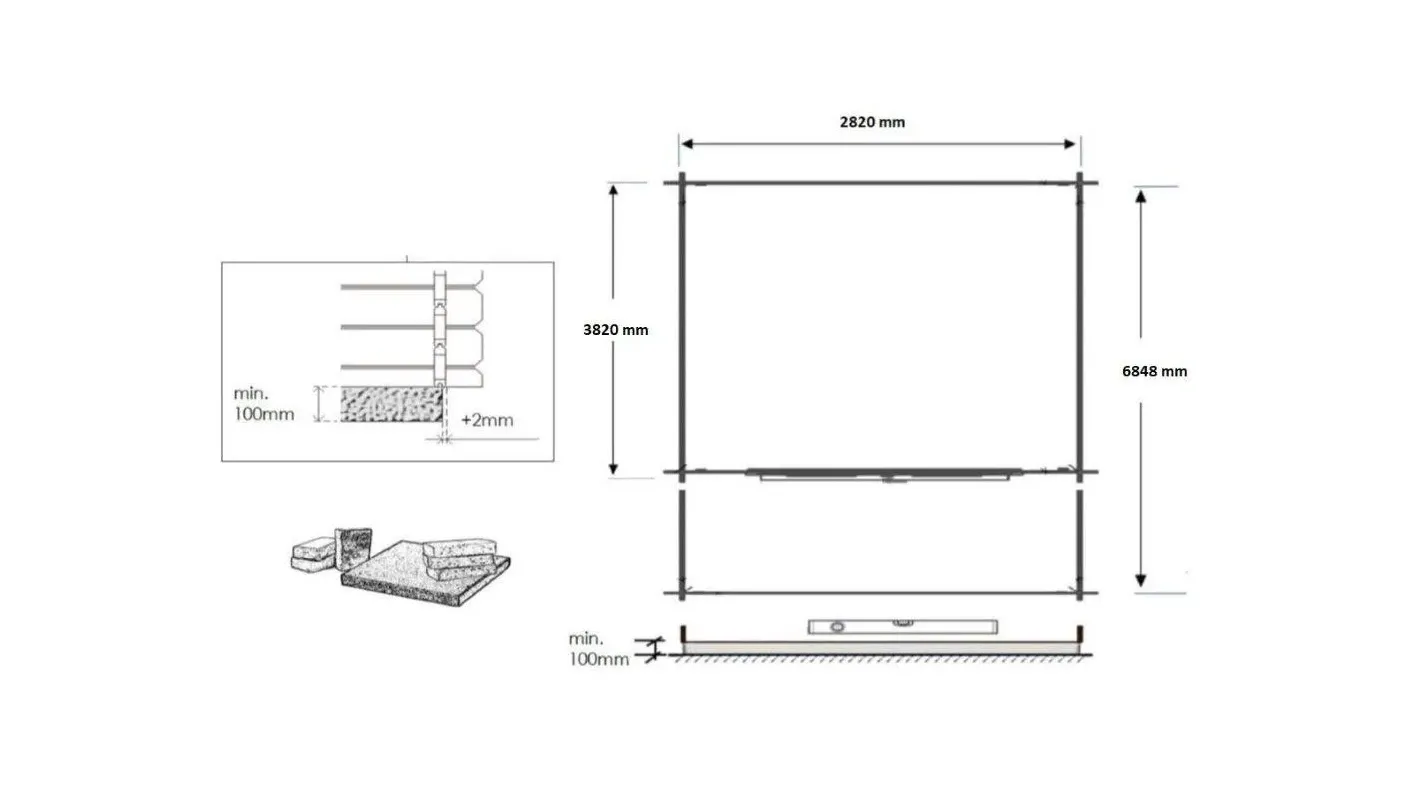 Altanka - Abri de jardin en bois - 3x4 m + terrasse avec balustrade et avant-toit en bois - 21 m2 - DOM430+DOM394+DOM395+POD04 - Image 3