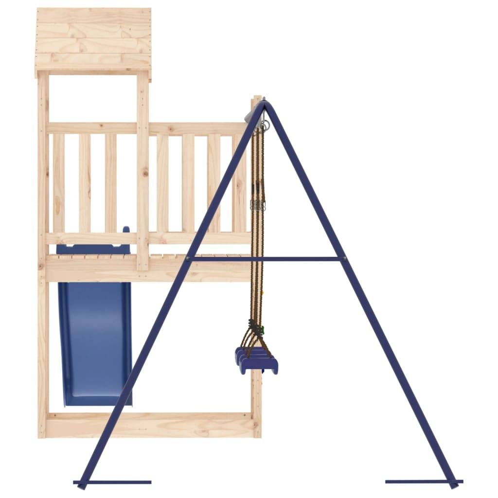Helloshop26 - Aire de jeux d'extérieur balançoires toboggan portiques robuste jeux jardin 495 x 186 x 214 cm bois de pin massif - Image 3