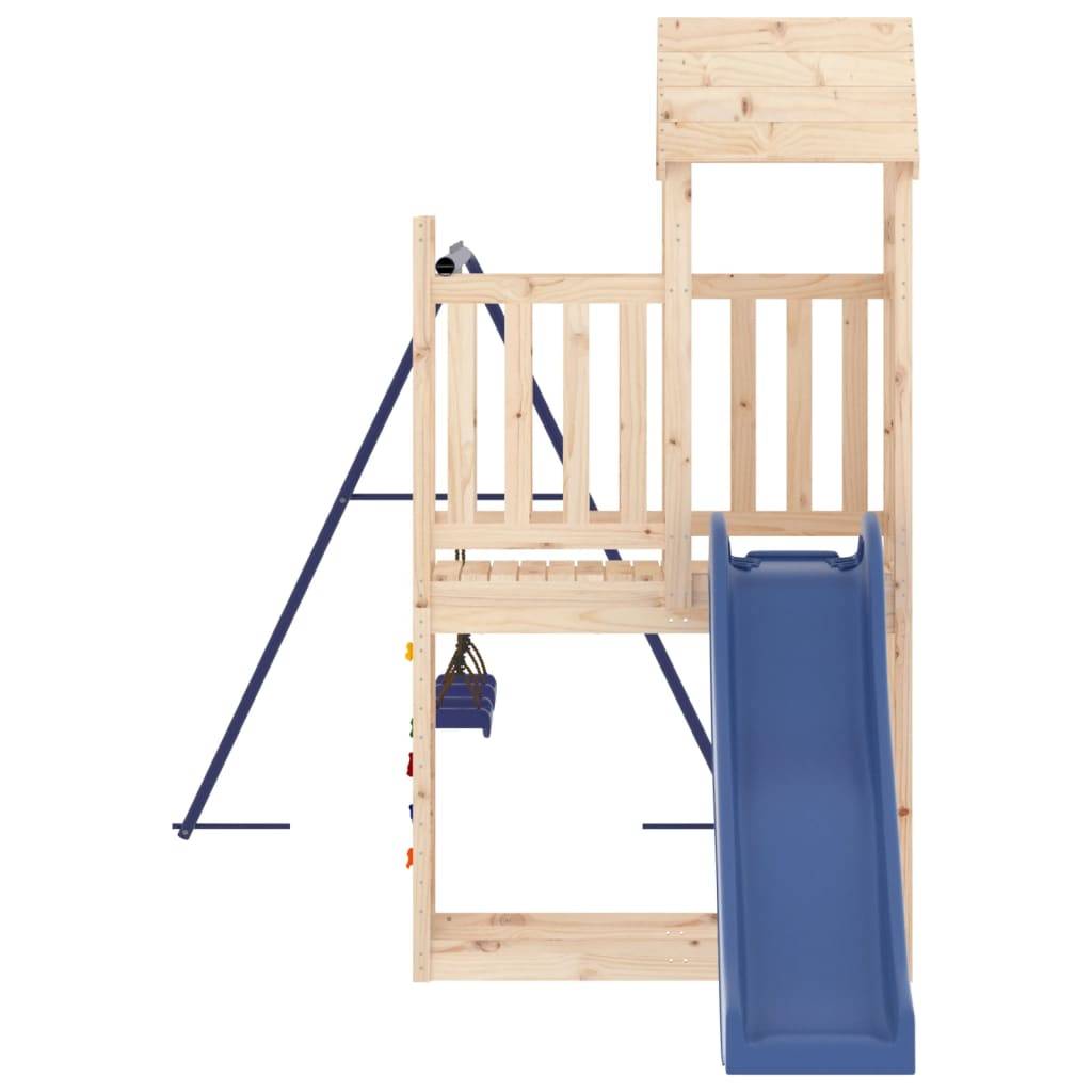 Helloshop26 - Aire de jeux d'extérieur balançoires toboggan portiques robuste jeux jardin 495 x 186 x 214 cm bois de pin massif - Image 2