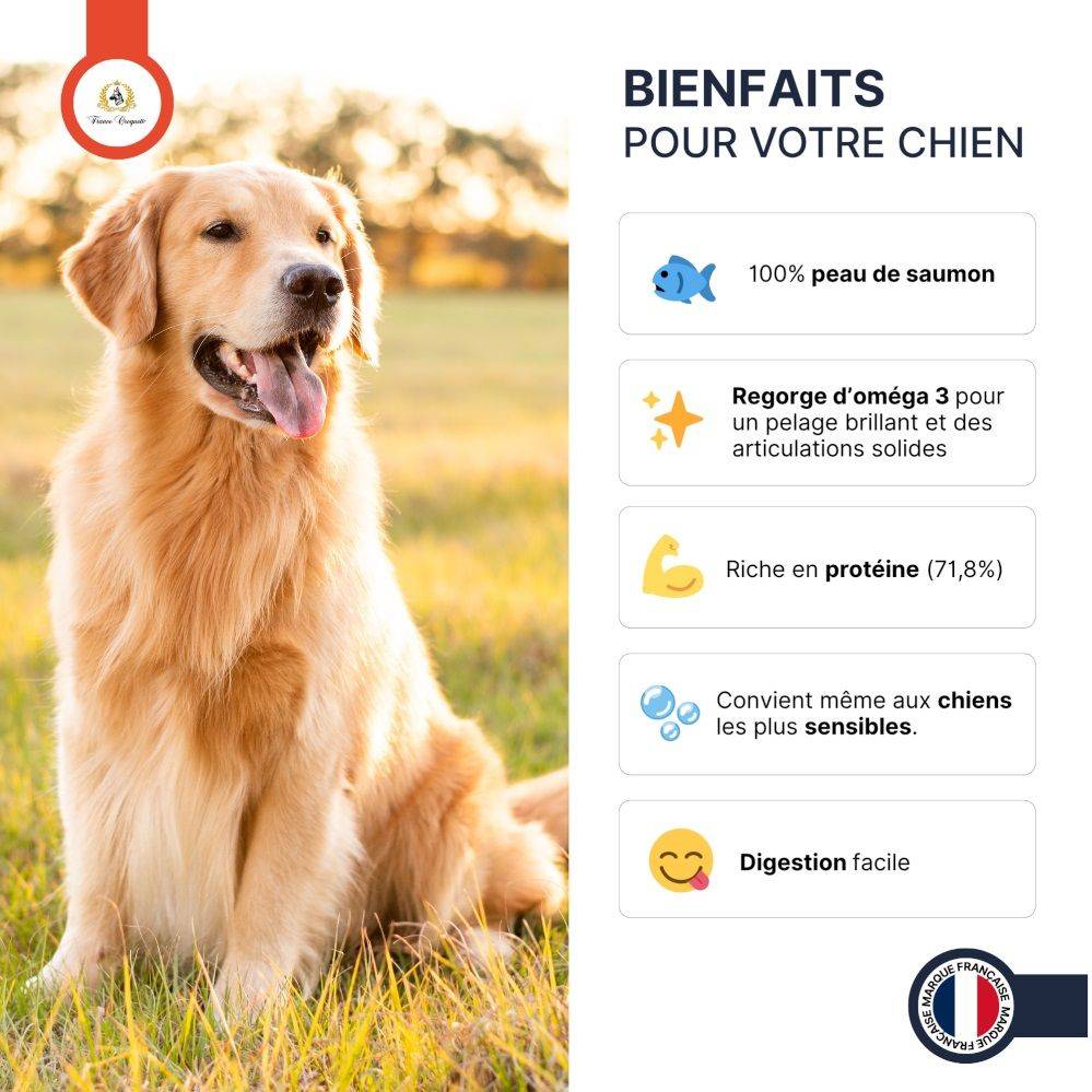 France Croquettes - France Croquettes Friandise pour chien Peaux de saumon roulées - 300 g - Image 3
