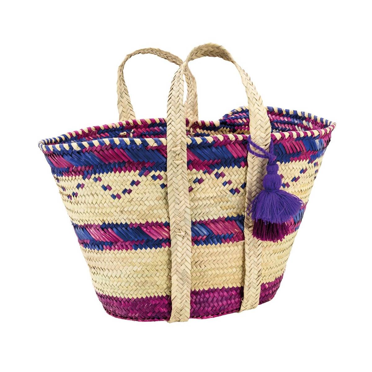 Aubry Gaspard - Sac en palmier naturel et coloré 1 - Image 1