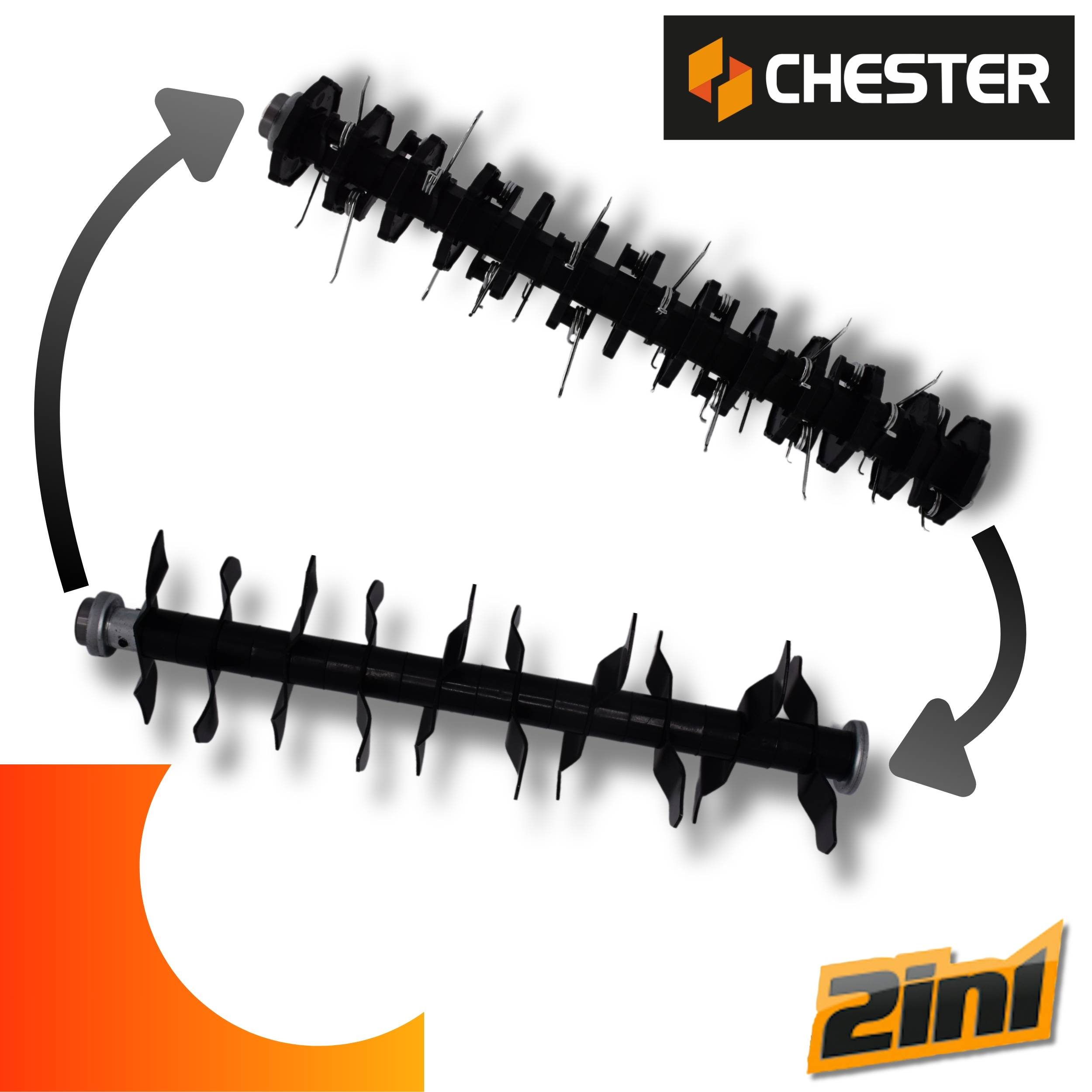 Chester - Scarificateur, Démousseur, Aérateur et Émousseur électrique 1800W CHESTER | 2 en 1 | Largeur 40cm | Entretien Gazon & Pelouse - Image 5