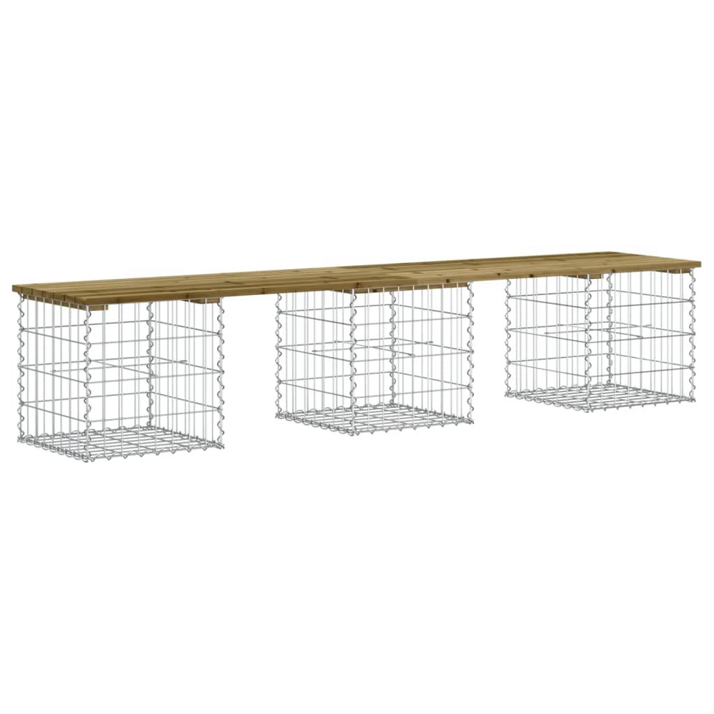 Maison Chic - Banc de jardin - Banc d'extérieur - Banquette design gabion 203x44x42 cm bois de pin imprégné - Image 5