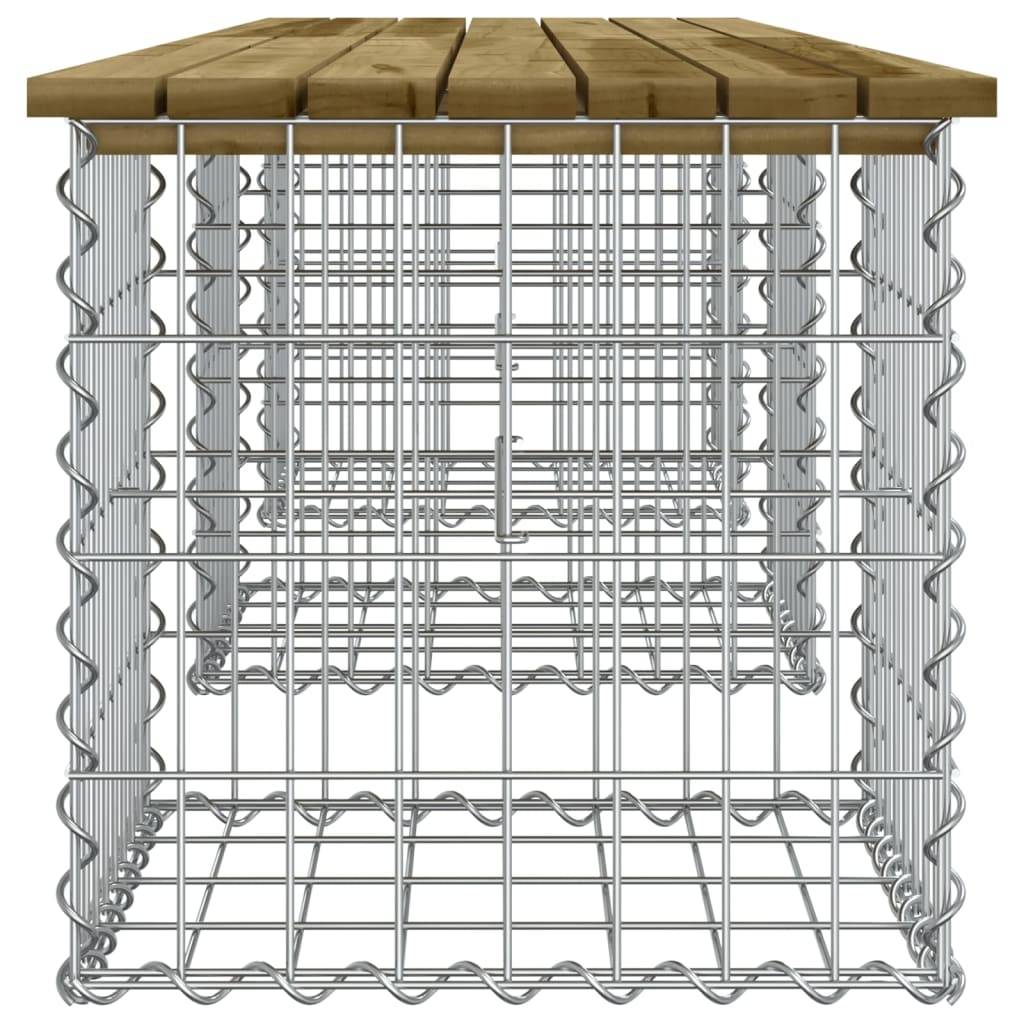 Maison Chic - Banc de jardin - Banc d'extérieur - Banquette design gabion 203x44x42 cm bois de pin imprégné - Image 4