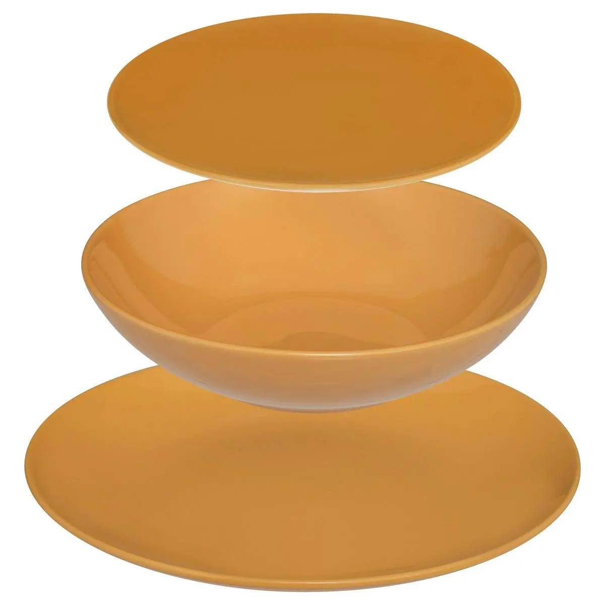 Service de Table 18 Pièces "Colorama" 26cm Jaune