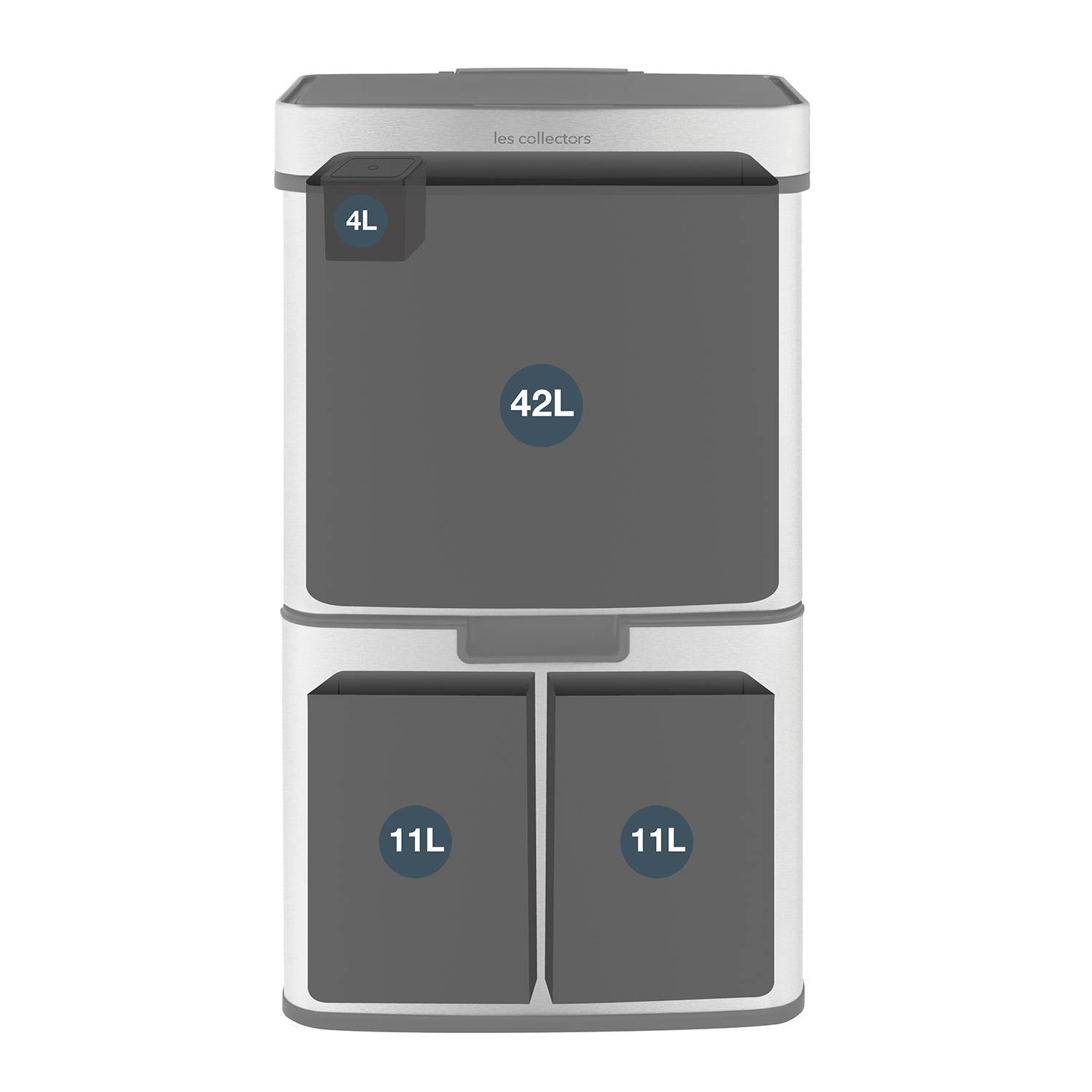 Poubelle de tri à capteur 64L, inox edition - N°1010 Les Collectors - Image 5