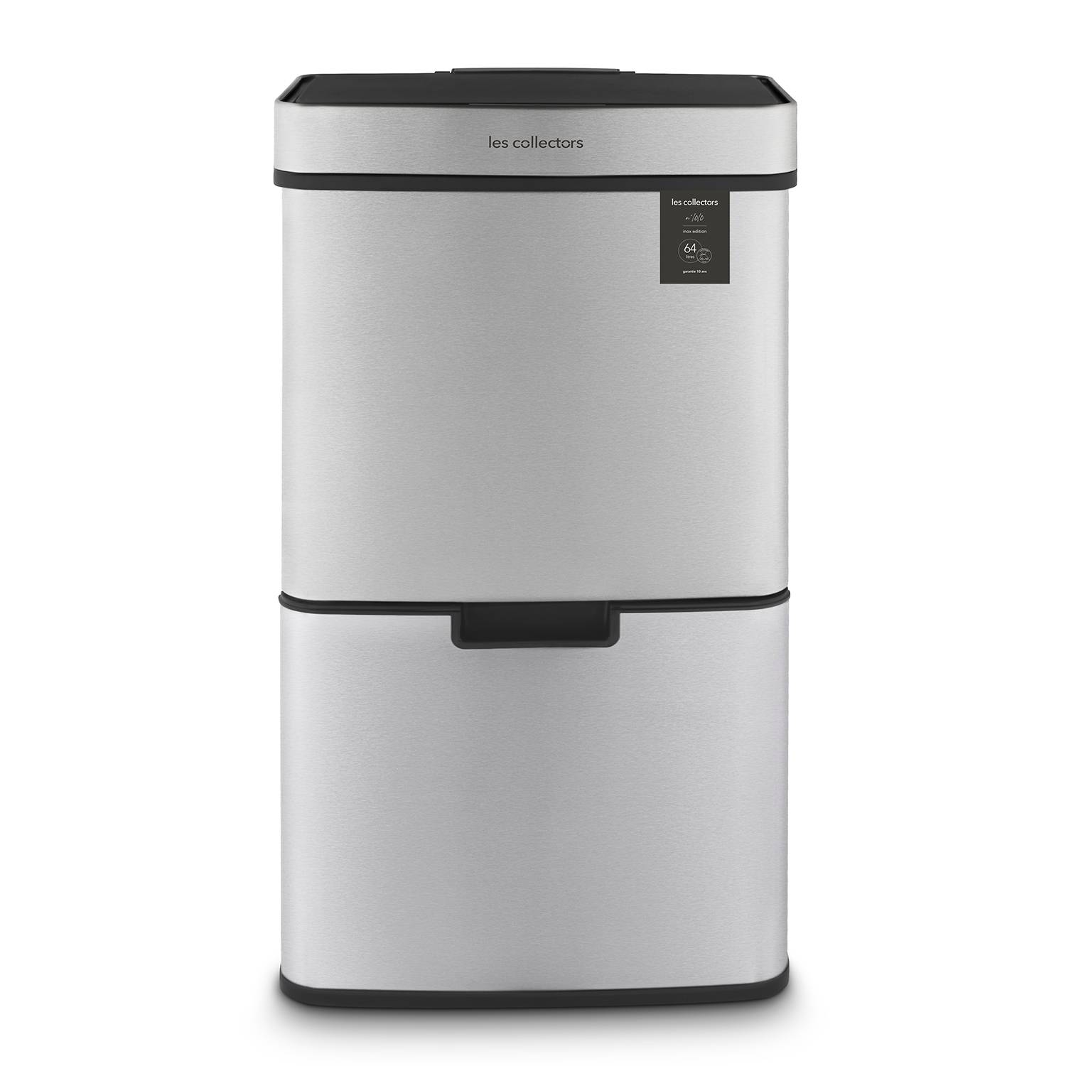 Poubelle de tri à capteur 64L, inox edition - N°1010 Les Collectors