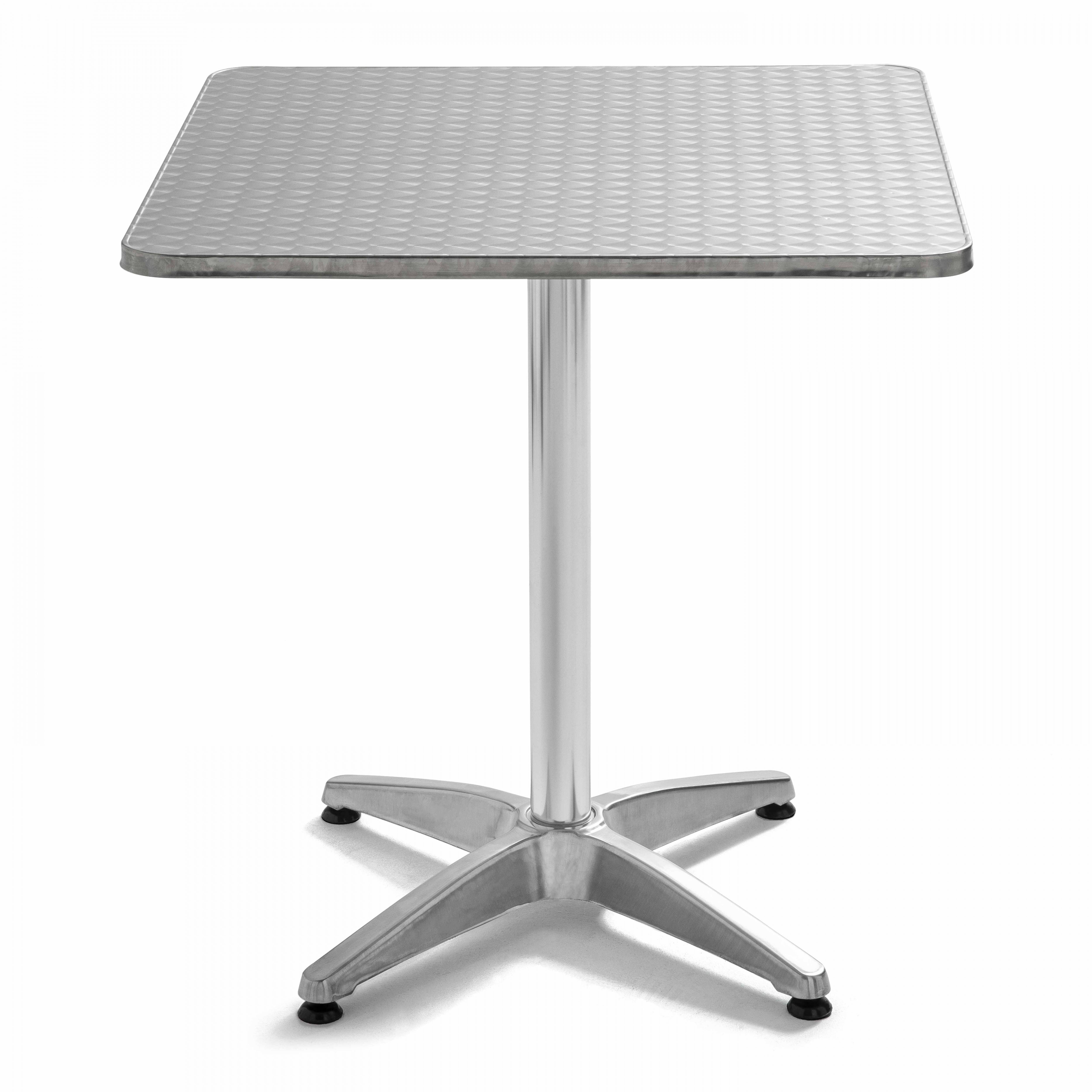 Oviala - Ensemble table de jardin bistrot inclinable 4 places aluminium gris Brixton - Oviala - Image 3
