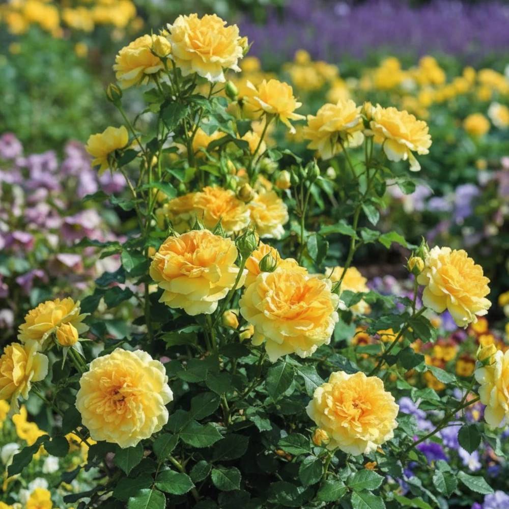 Rosier ancien Molineux® 'Ausmol' à fleurs Jaune/ - feuillage Caduc - Pot de 3L - 20/40 cm