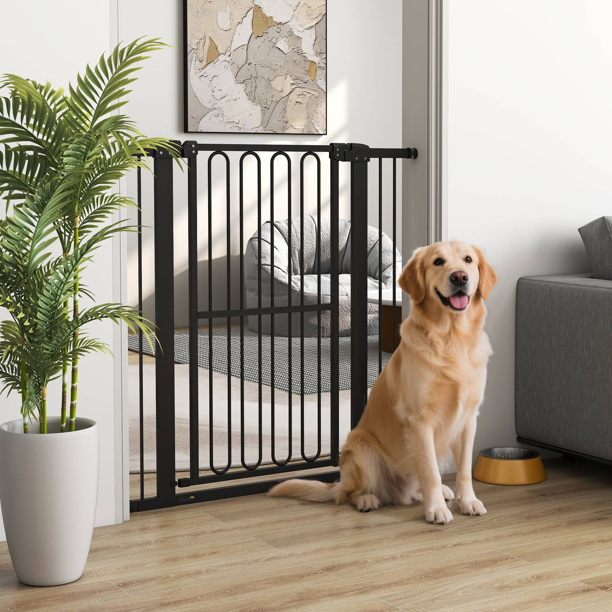 Sans Marque - Barrière de porte pour chien, 76-104 cm, sans perçage, pour escaliers - Image 3