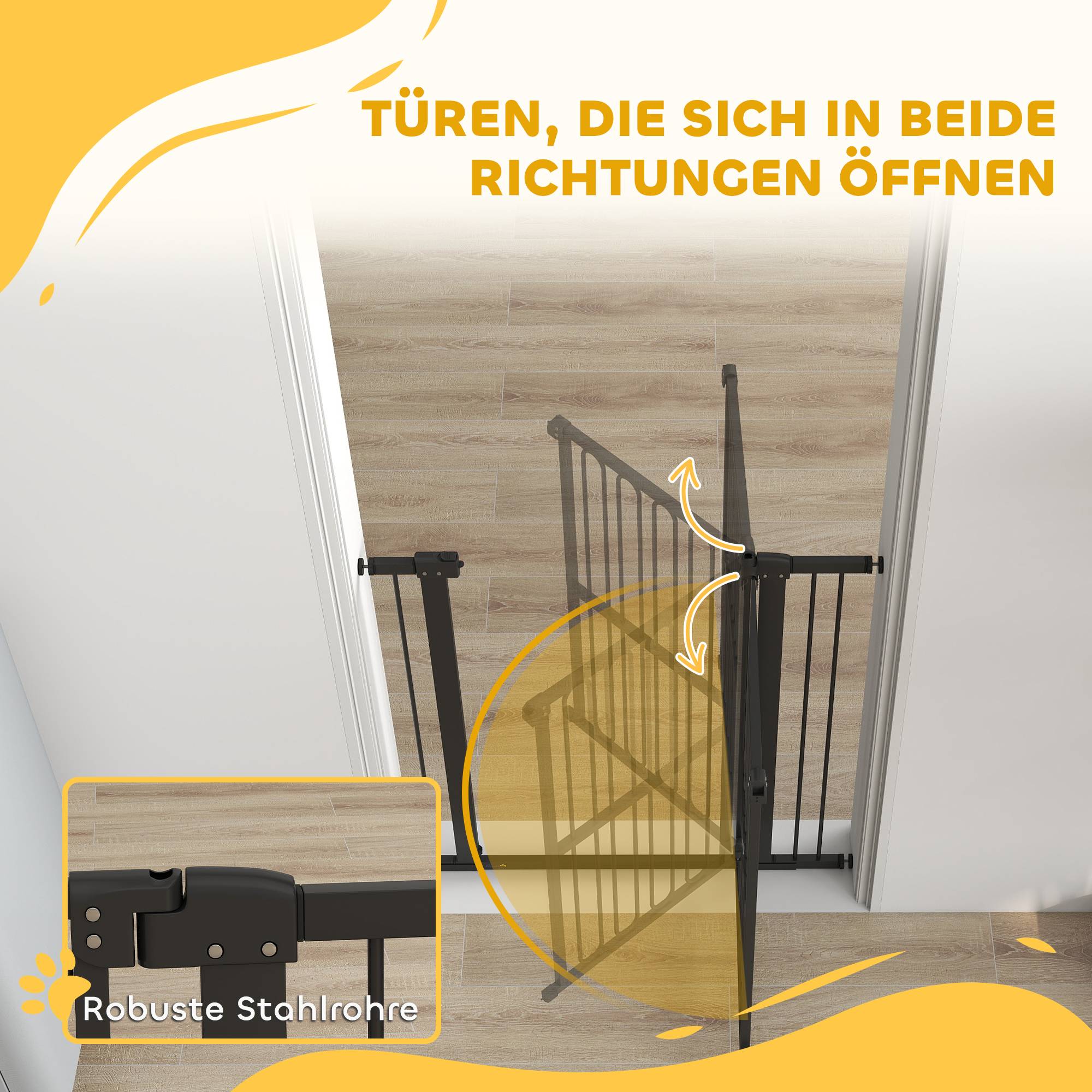 Sans Marque - Barrière de porte pour chien, 76-104 cm, sans perçage, pour escaliers - Image 9