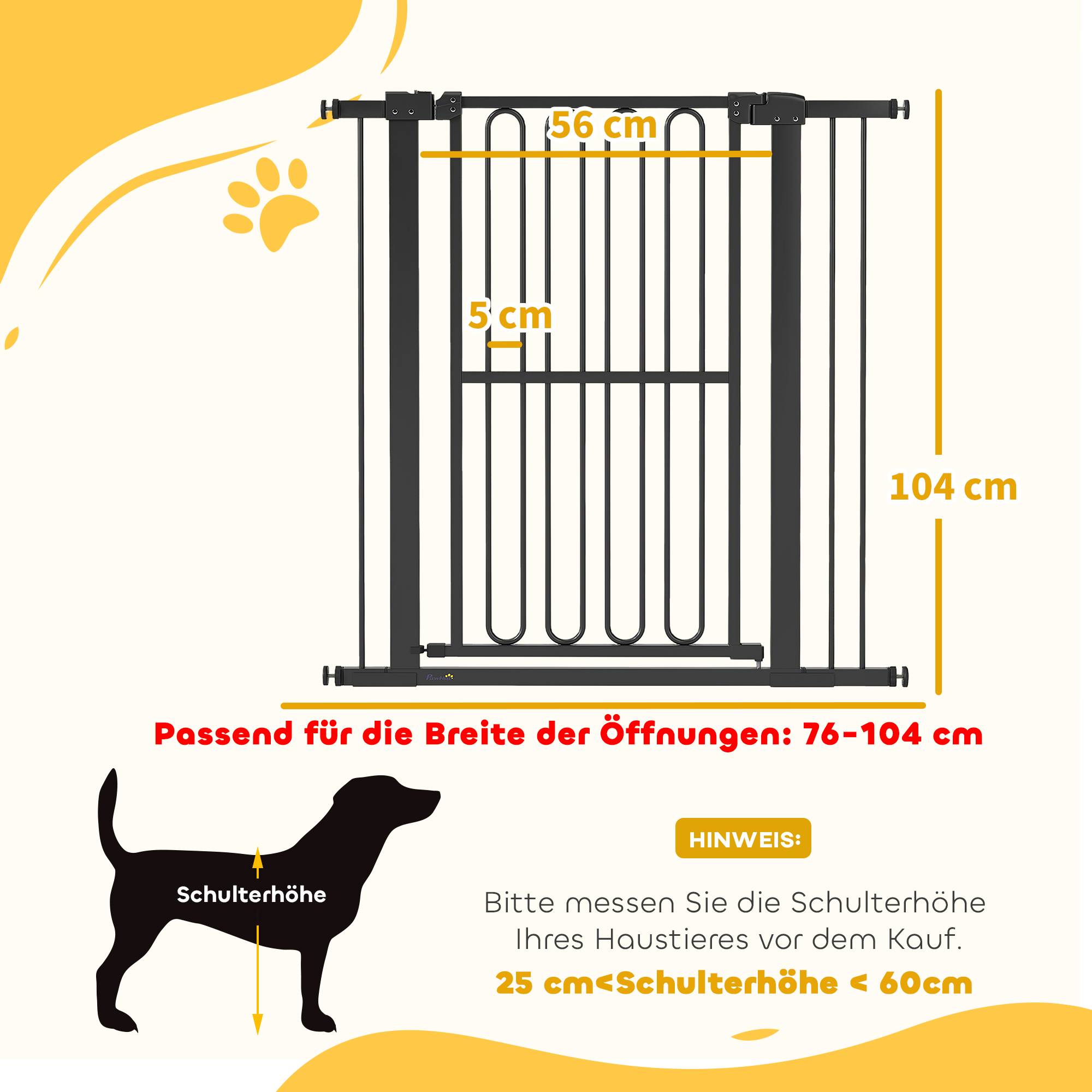 Sans Marque - Barrière de porte pour chien, 76-104 cm, sans perçage, pour escaliers - Image 5