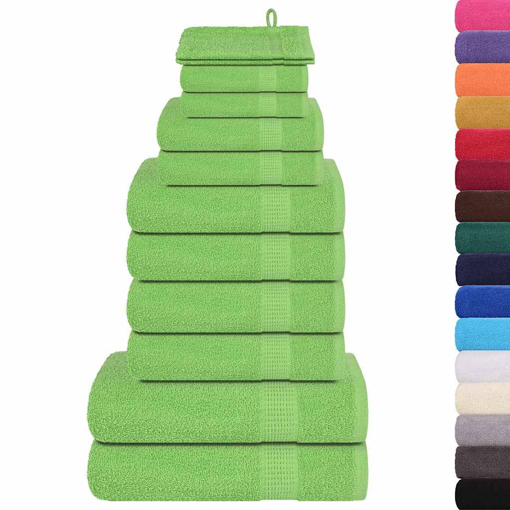 Ensemble de serviettes FROGN 12 pcs vert pomme 360 g/m² Maison Chic - Image 1
