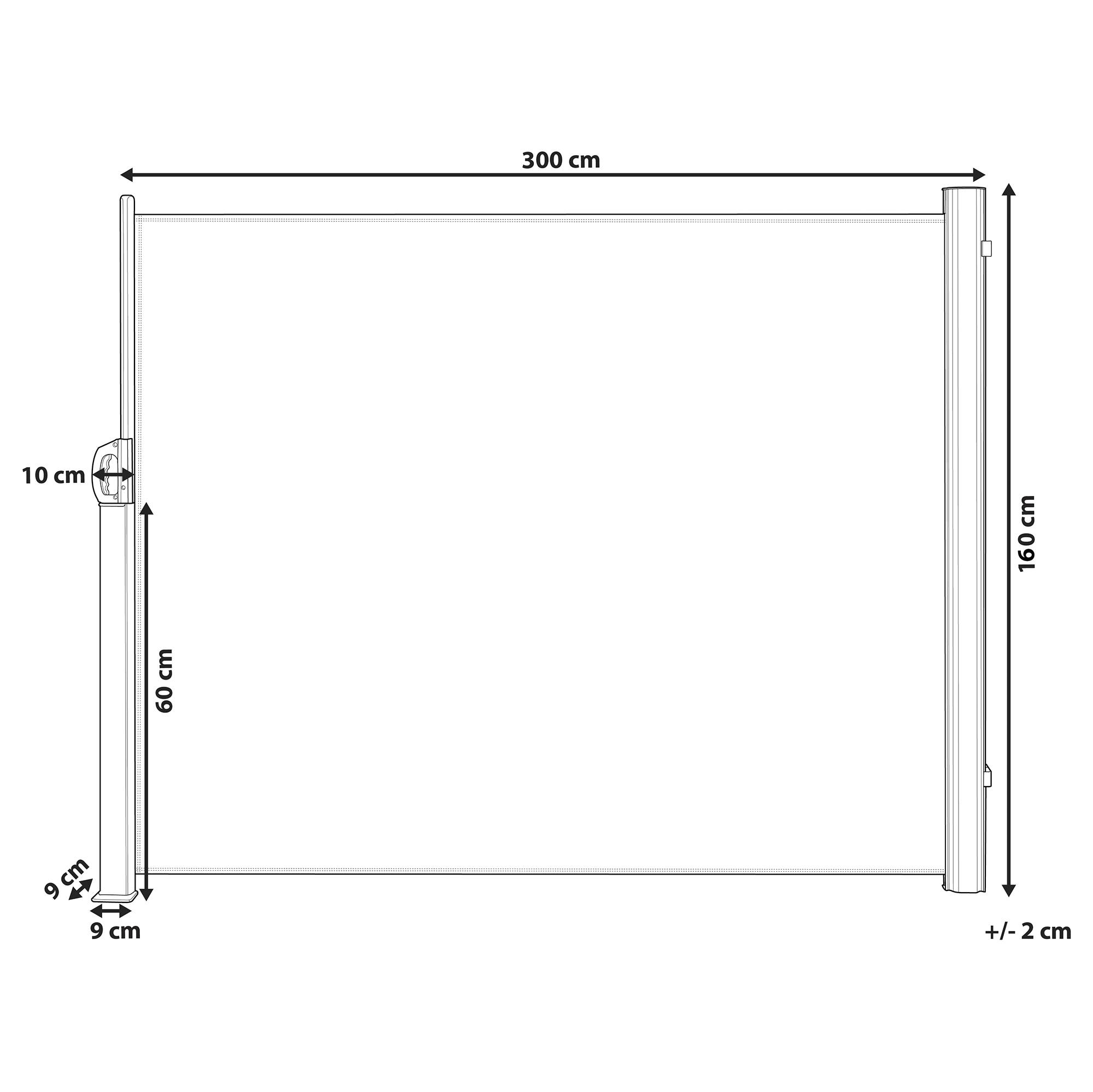 Beliani - Auvent de Jardin Latéral Rétractable 180 x 300 cm En Polyester Gris Foncé Pour Votre Espace Extérieur Jardin ou Terrasse Dorio Beliani - Image 3