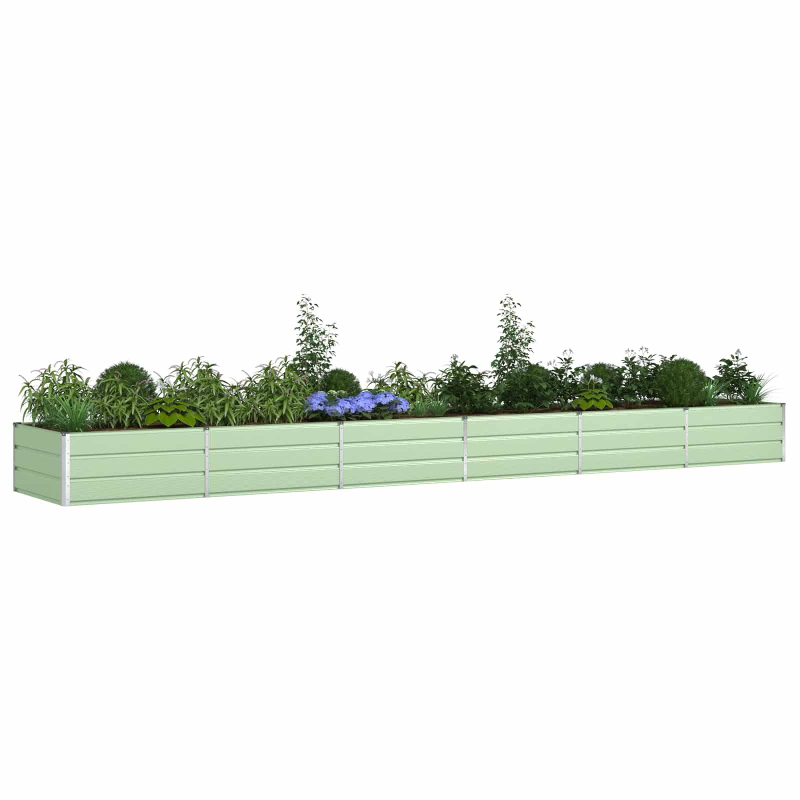 Jardinière acier galvanisé vert pastel 580 x 100 x 45 cm - PANGIVO - Image 3