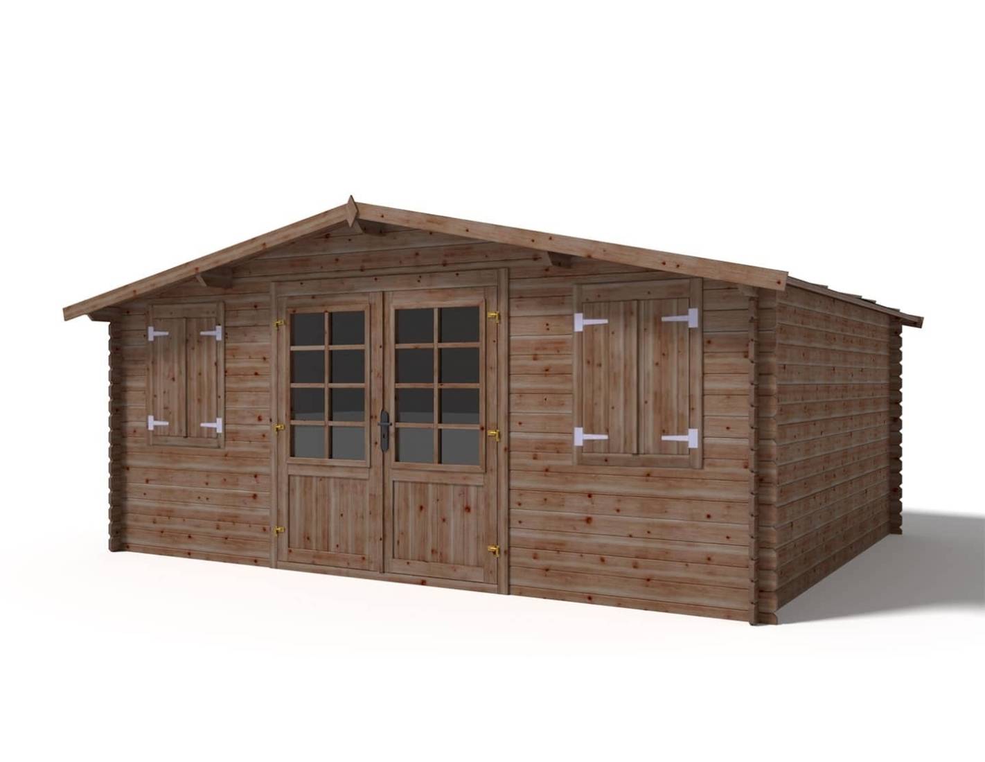 Altanka - Abri de jardin en bois - 20m2 - 5x4m - Traité - Ep. 28mm - Couleur: marron - DOM439 - Image 1