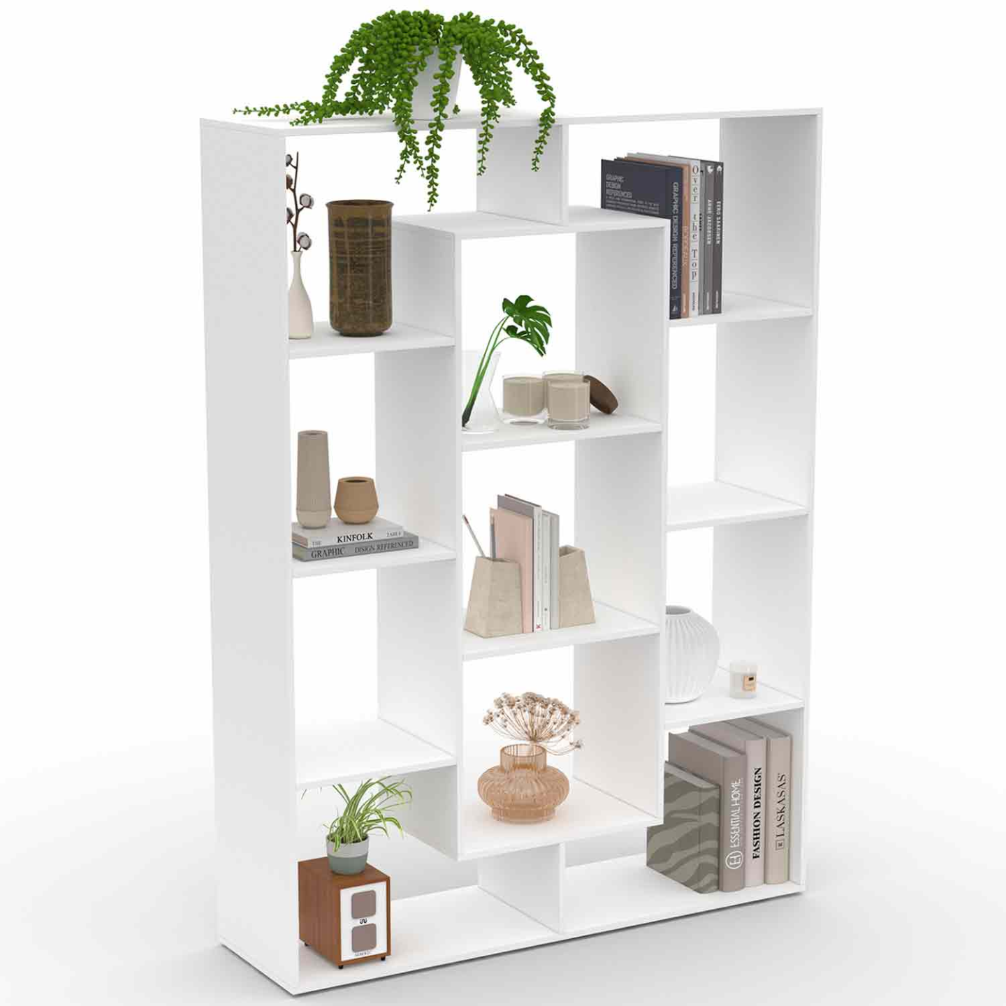 Etagère bibliothèque COLETTE avec 11 compartiments blanc 143 cm - Image 2