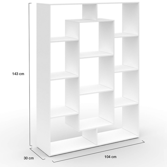 Etagère bibliothèque COLETTE avec 11 compartiments blanc 143 cm - Image 4