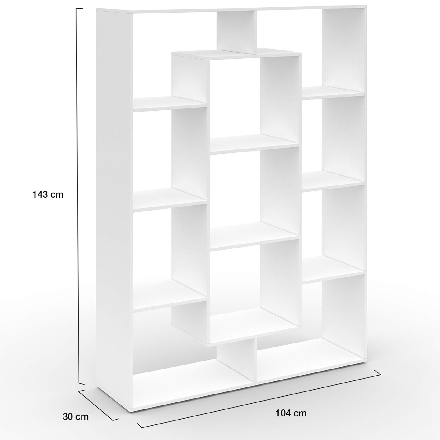 Etagère bibliothèque COLETTE avec 11 compartiments blanc 143 cm - Image 4