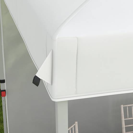 Tente de jardin pliante 2,5 x 2,5 m, hauteur réglable, protection UV, 1 paroi latérale et sacs de lestage, blanche - Image 9