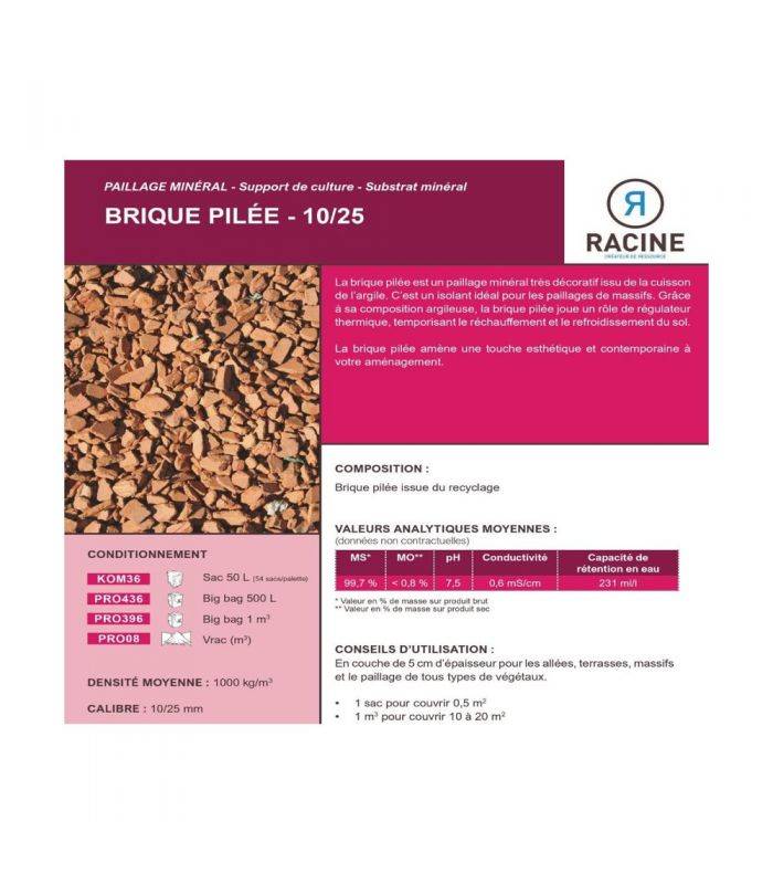 Brique concassée pour drainage décoratif 10x20L RACINE KOM36-10x20 - Image 2