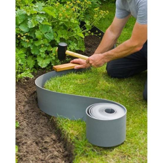 Bordure de jardin en polyéthylene gris H7,5 cm x 10 m - NATURE - Image 4