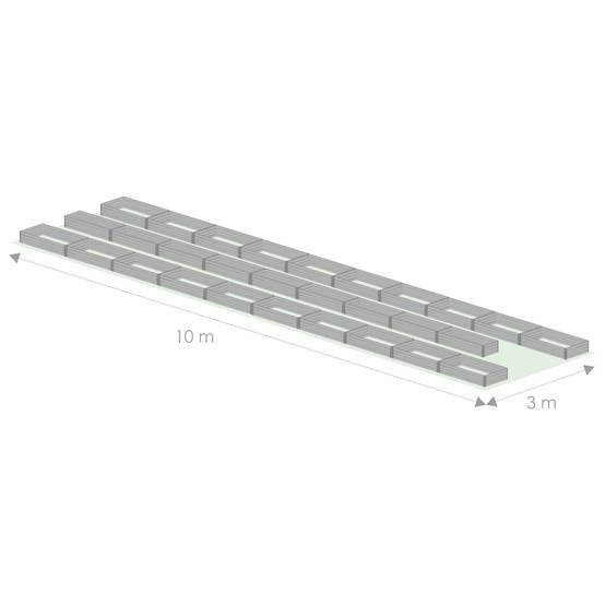 Kit de jardinière surélevées pour une serre 3x10 m, acier galvanisé, Klasika Greenhouses - Image 2