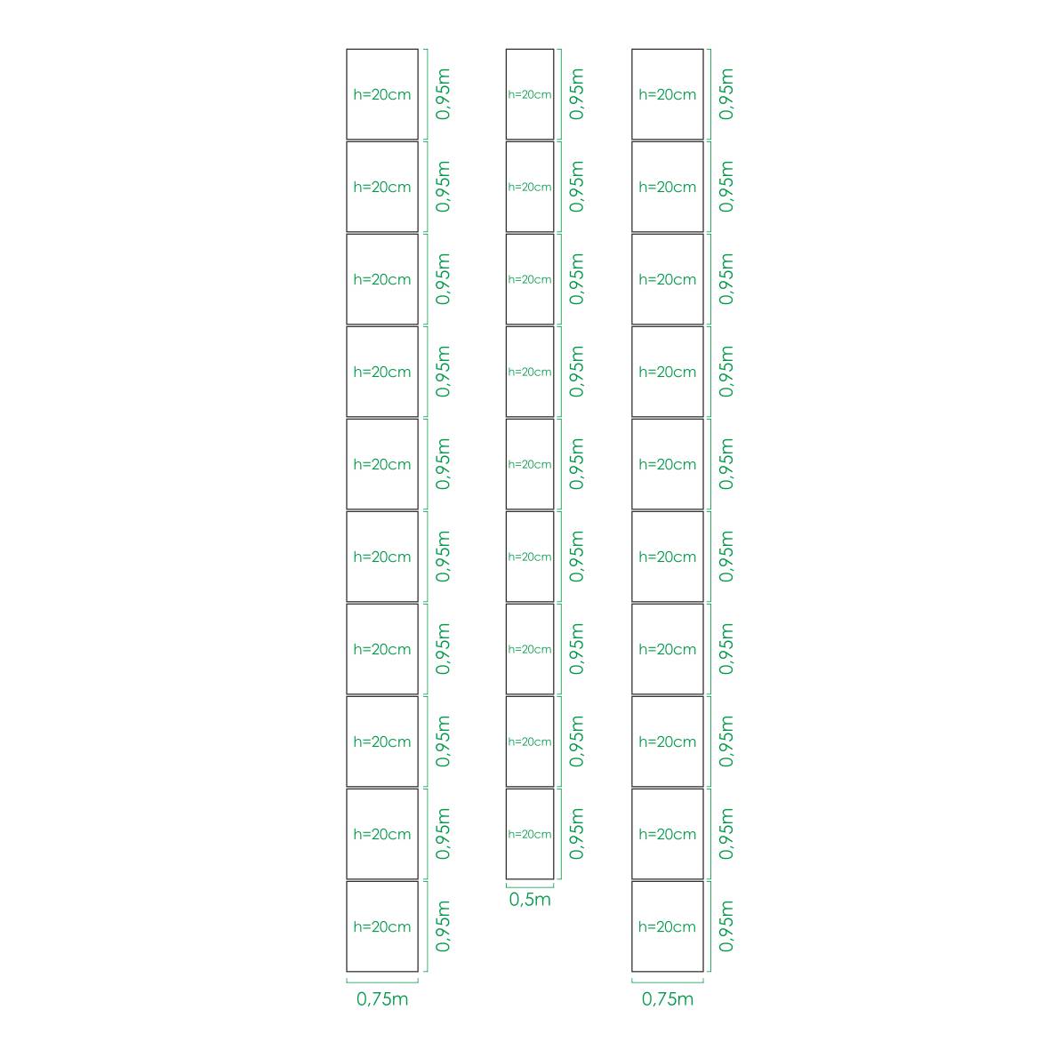 Kit de jardinière surélevées pour une serre 3x10 m, acier galvanisé, Klasika Greenhouses - Image 3