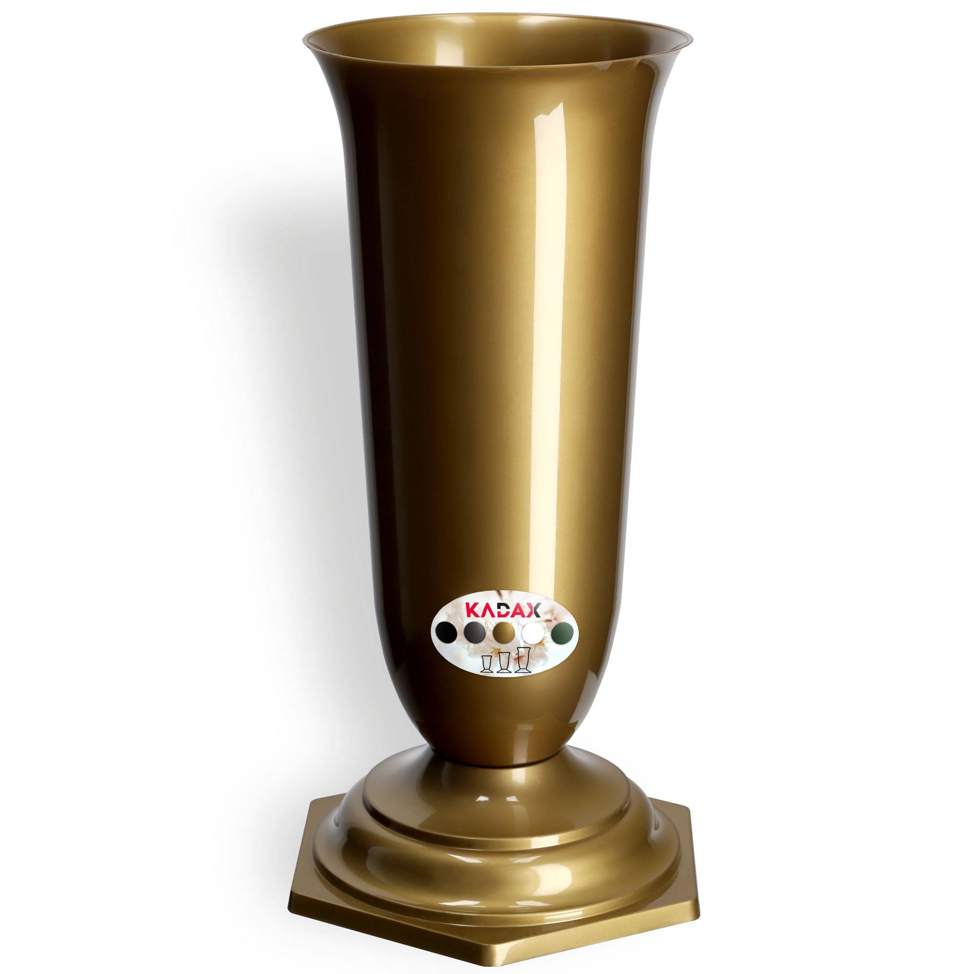 Vase Flacon Fleurs Pierre Tombale Cimetière Pierre Tombale Insert Base Or 37cm - Image 3