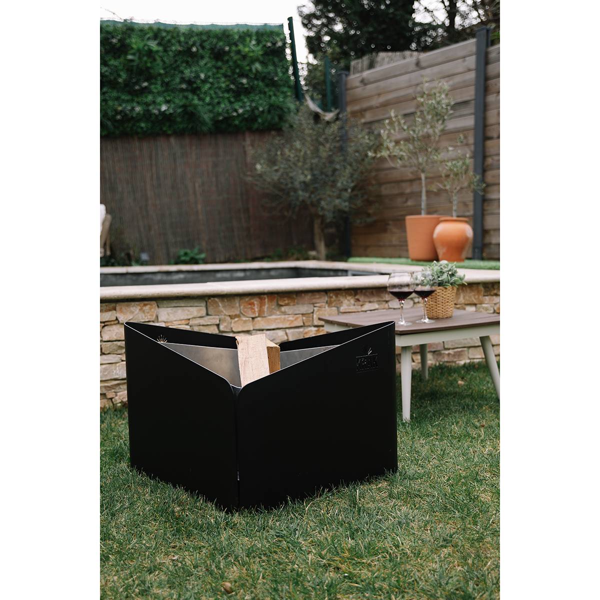 Brasero à bois + plateau 79x69cm LEVANT + PLATEAU NOIR Krak - Image 3