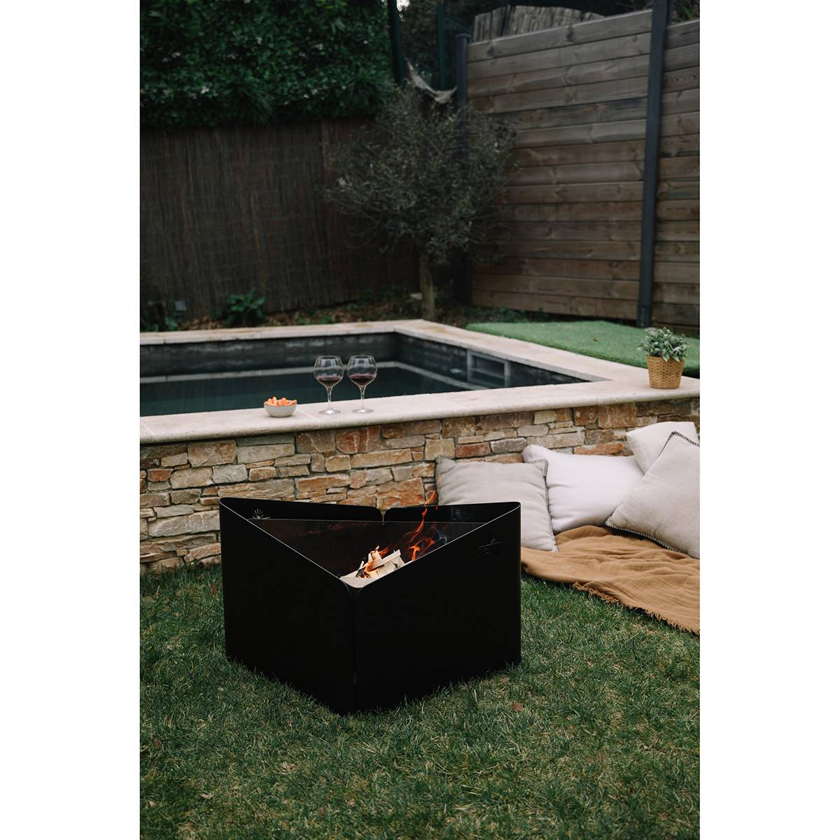 Brasero à bois + plateau 79x69cm LEVANT + PLATEAU NOIR Krak - Image 5
