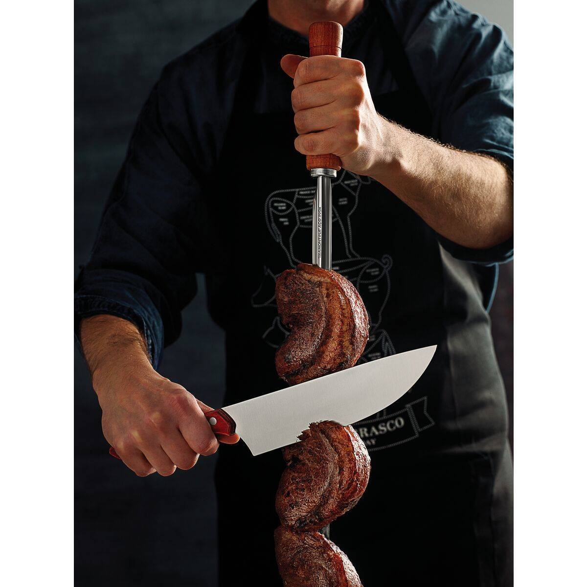Broche Tramontina Churrasco inox et bois 65cm - Image 3