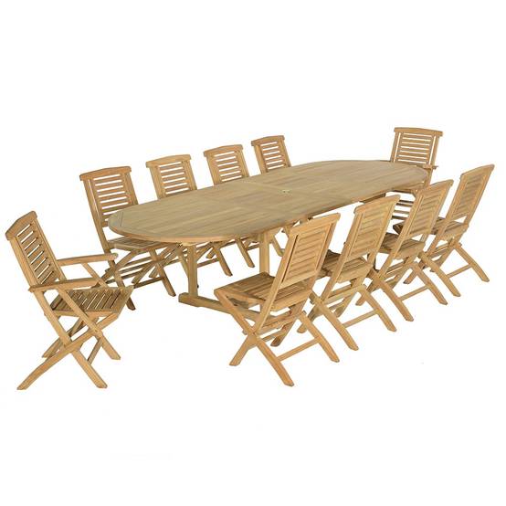 Teck'Attitude - Salon de jardin teck massif Khania, 10 places - TECK'Attitude - Image 1