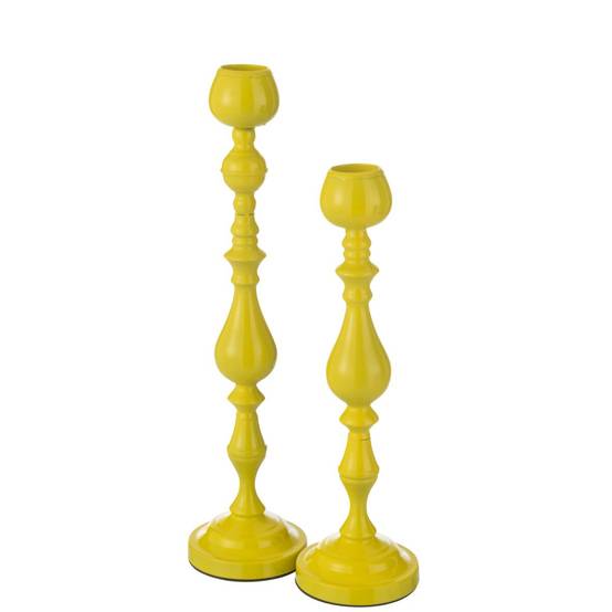 Bougeoir en Métal "Monarchy" 57cm Jaune - Image 3